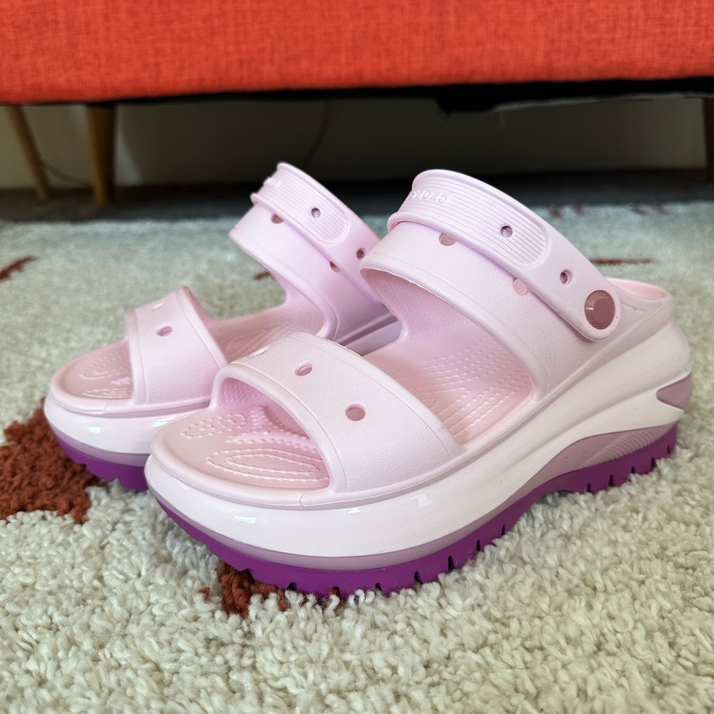 Crocs Megacrush Pink and Purple Platform Sandals